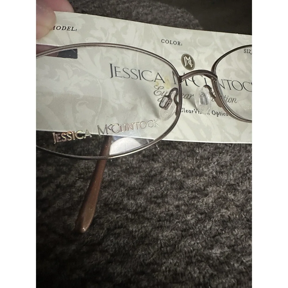 Jessica McClintock Eyeglass Frames JMC 185 Brown 52 17 135‎ Mother Pearl NEW